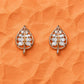 Rose Gold Leaf Crystal Studs - Silvorn India