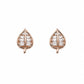 Rose Gold Leaf Crystal Studs - Silvorn India