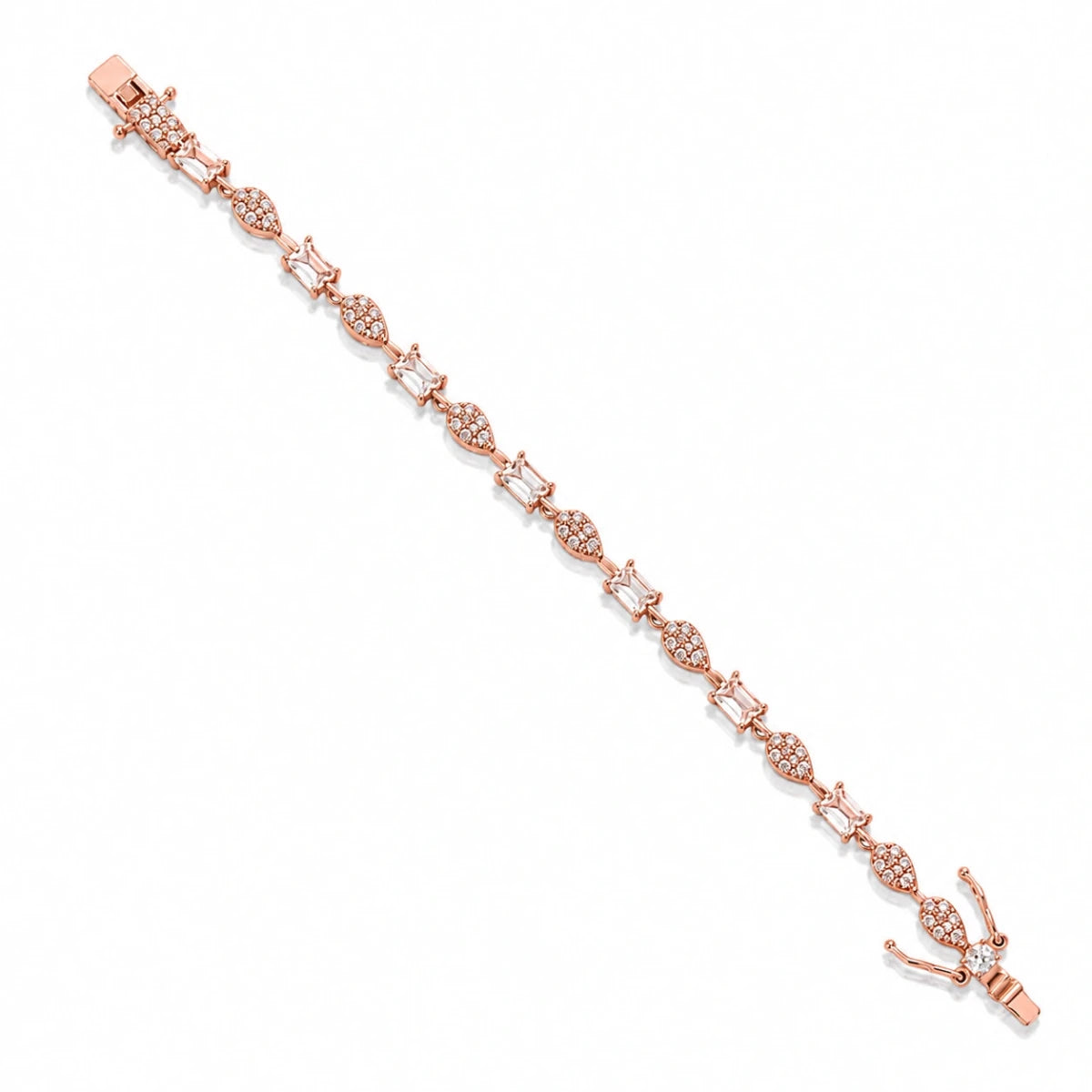 Rose Gold Marquise Radiance Tennis Bracelet - Silvorn India