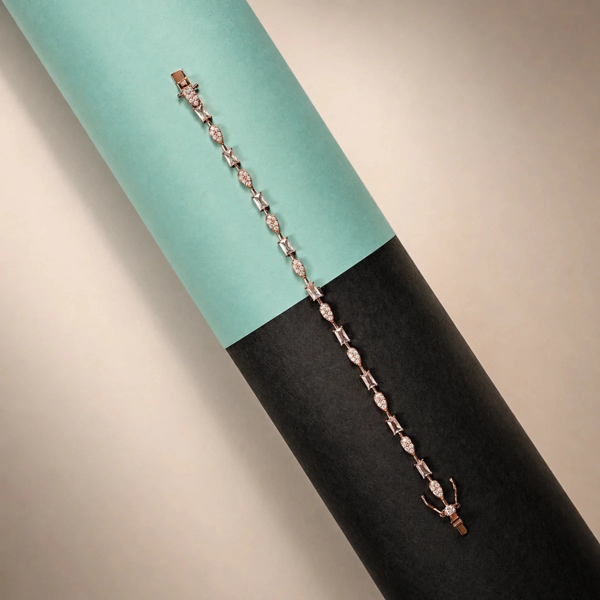 Rose Gold Marquise Radiance Tennis Bracelet - Silvorn India