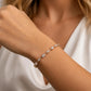 Rose Gold Oval Bloom Tennis Bracelet - Silvorn India