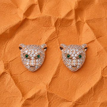 Rose Gold Panther Crystal Studs - Silvorn India
