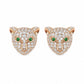 Rose Gold Panther Crystal Studs - Silvorn India