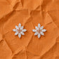 Rose Gold Snowflake Bloom Crystal Studs - Silvorn India