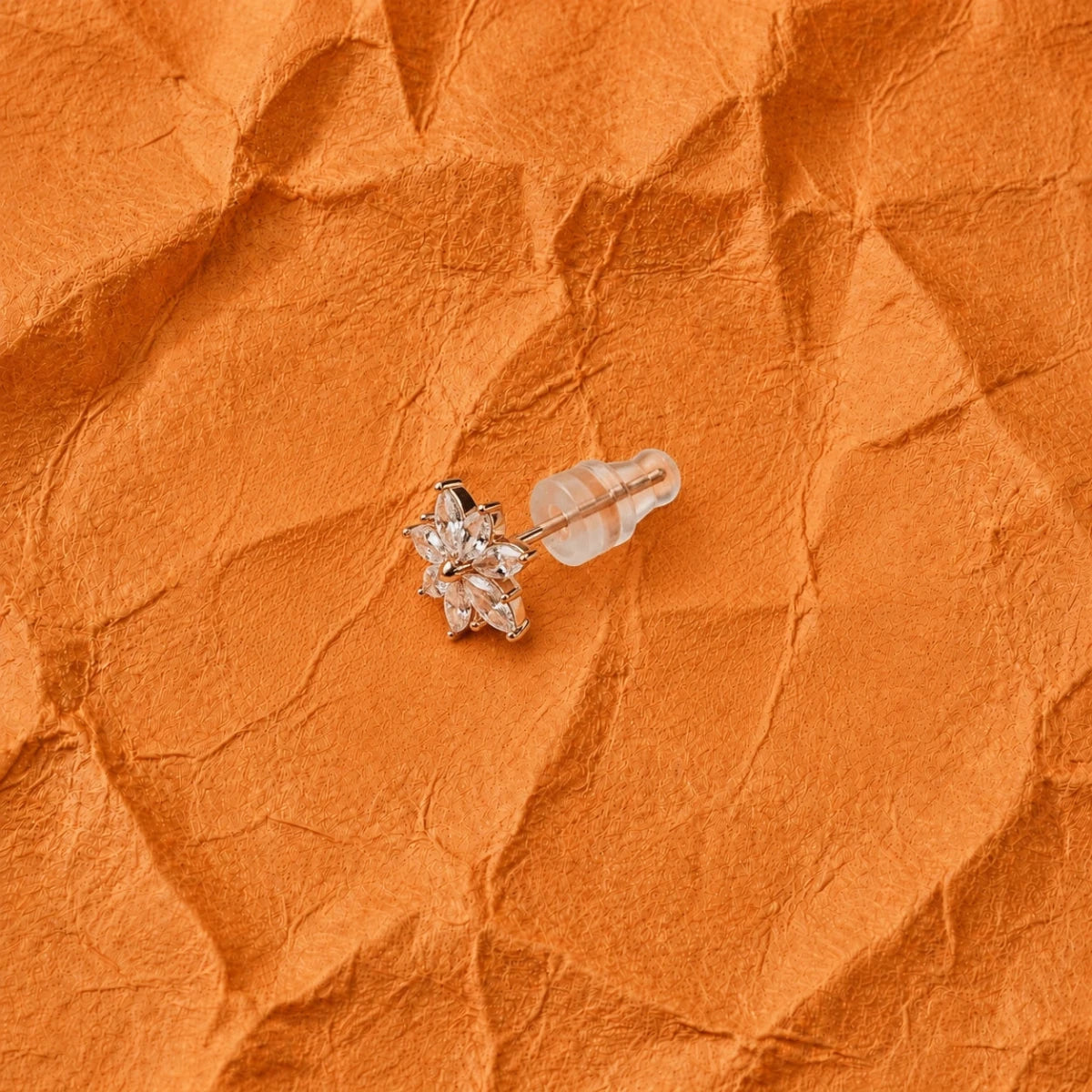Rose Gold Snowflake Bloom Crystal Studs - Silvorn India