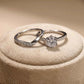 Round Cut Solitaire Sterling Silver Ring Set with Curved Pave Band - Silvorn India
