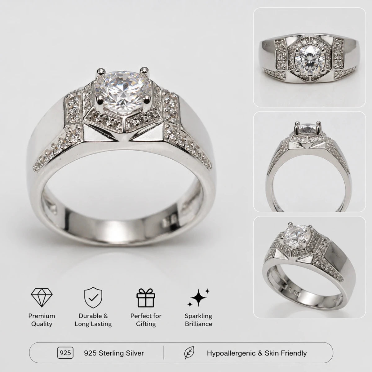 Royal Crest Sterling Silver Ring - Silvorn India