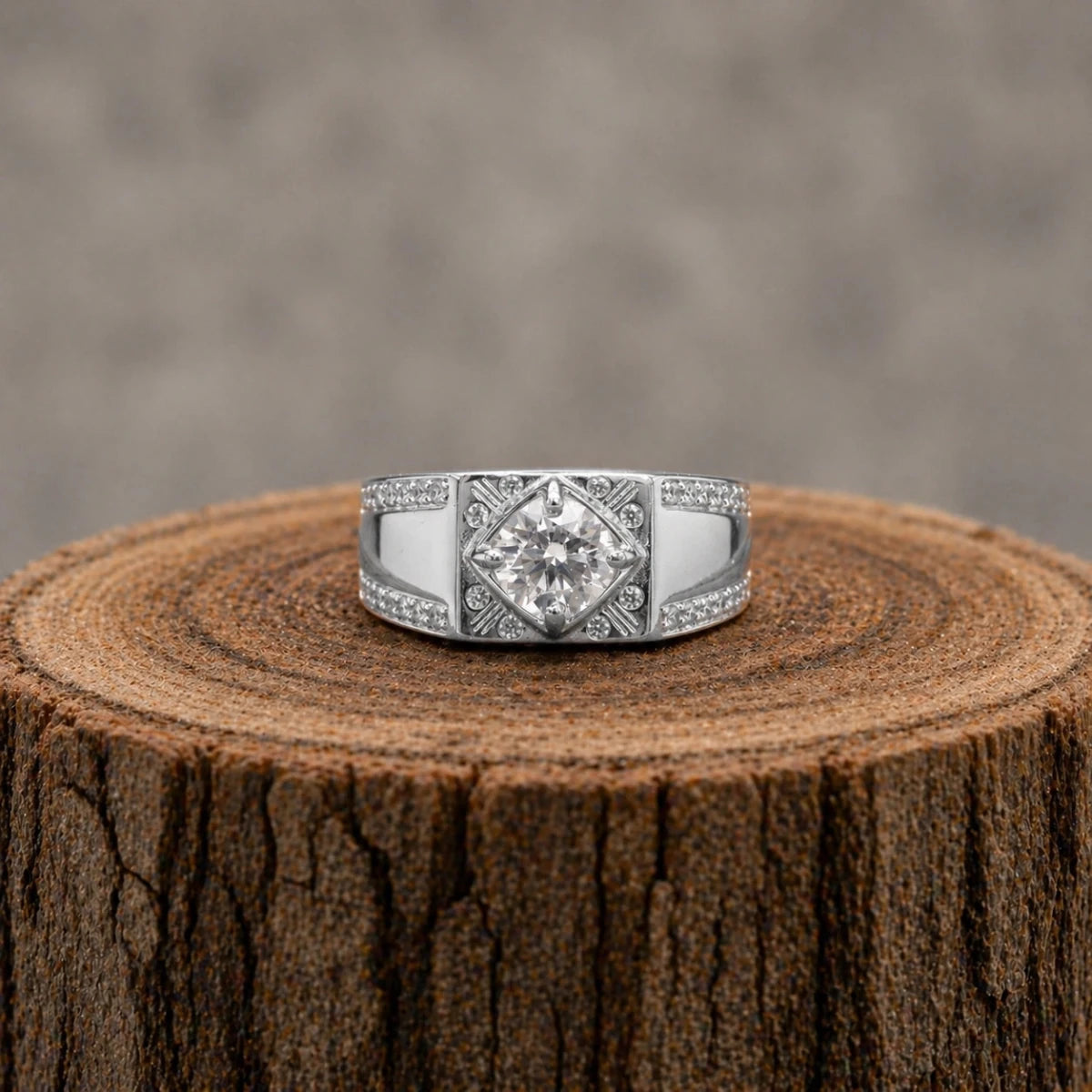 Royal Crest Sterling Silver Statement Ring - Silvorn India