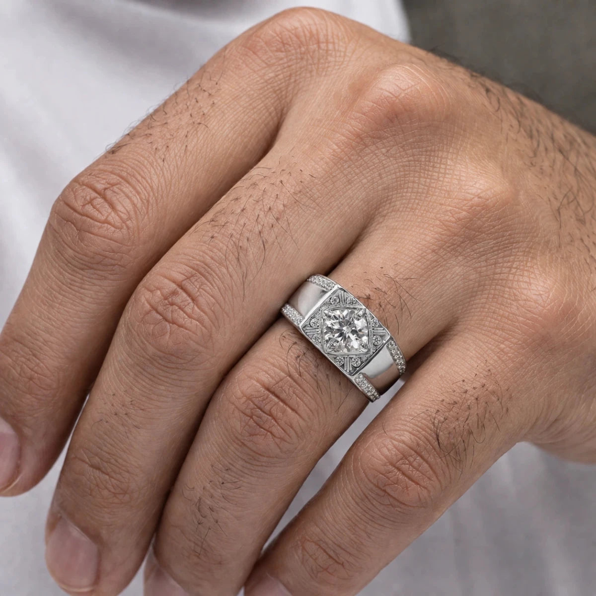 Royal Crest Sterling Silver Statement Ring - Silvorn India