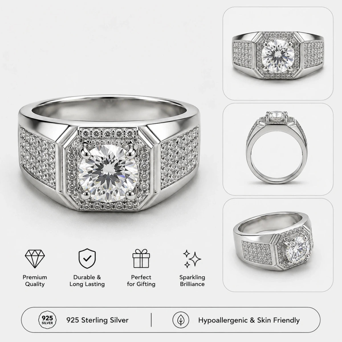Royal Octagon Ring - Silvorn India