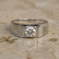 Royal Square Solitaire Silver Ring for Men - Silvorn India
