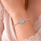 Serene Aquamarine Oval Halo Tennis Bracelet - Silvorn India