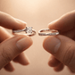Serenity Duo Ring – Harmony Bands with Radiant Solitaire - Silvorn India