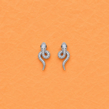 Serpent Twist Zirconia Studs - Silvorn India
