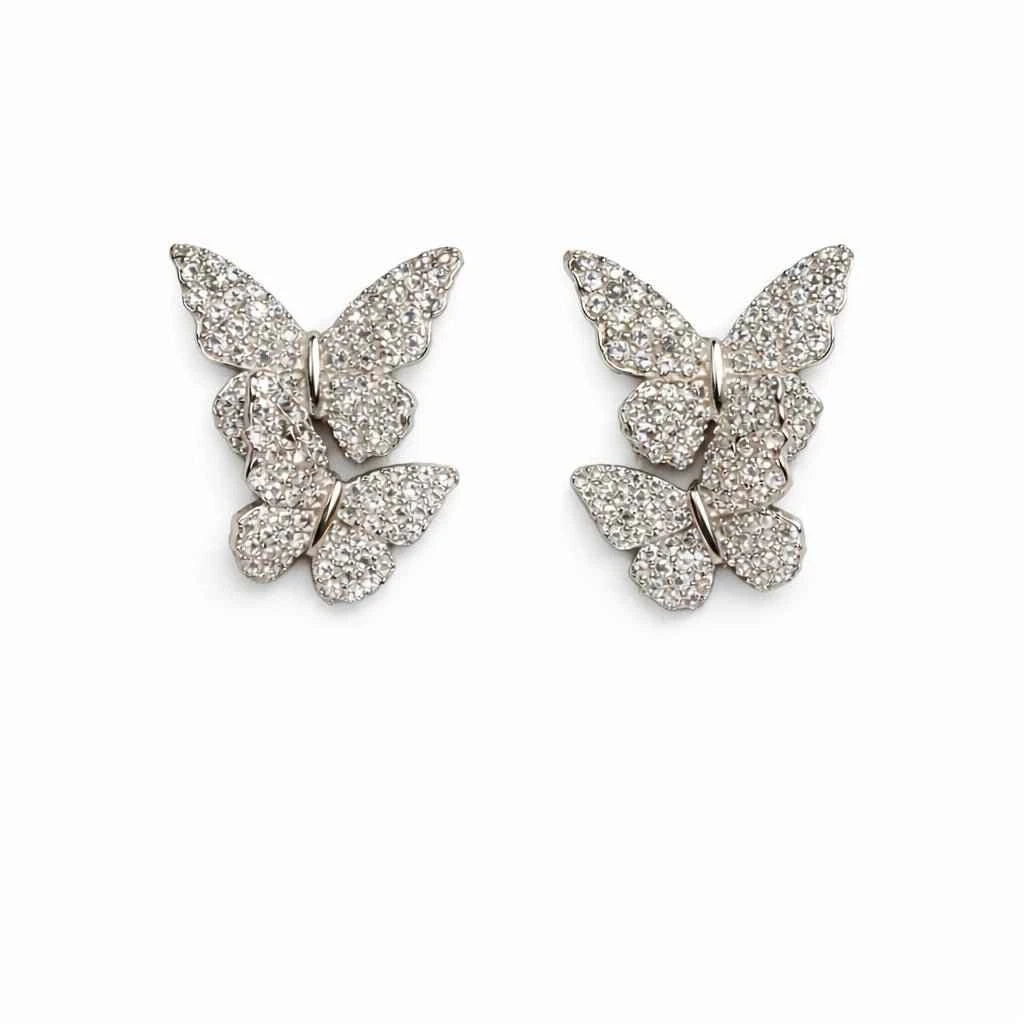 Shimmering Duo Butterfly Pave Studs