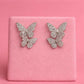 Shimmering Duo Butterfly Pave Studs