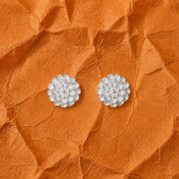 Silver Bloom Floral Studs - Silvorn India