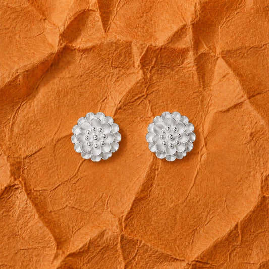 Silver Bloom Floral Studs - Silvorn India