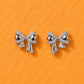 Silver Crystal Bow Studs | 925 Sterling Silver - Silvorn India