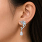 Dolphin Pearl CZ Drop Earrings