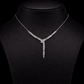 Sleek Geometric Baguette Y - Drop Necklace - Silvorn India