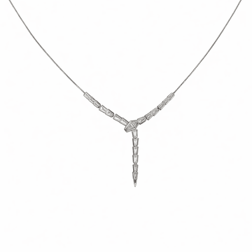 Sleek Geometric Baguette Y - Drop Necklace - Silvorn India