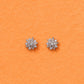 Pair of 925 silver Snowflake Bloom zirconia stud earrings, starburst flower design