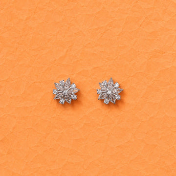 Snowflake Bloom Zirconia Studs - Silvorn India
