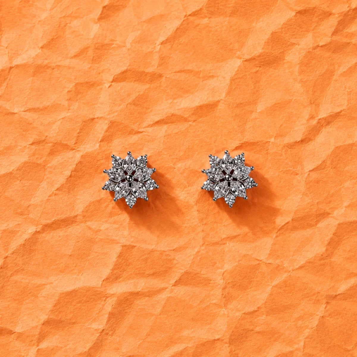 Snowflake Bloom Zirconia Studs - Silvorn India