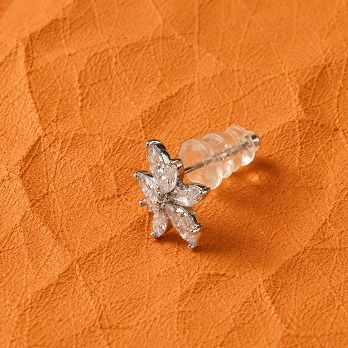 Snowflake Blossom Crystal Studs - Silvorn India