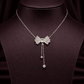 Sparkling Textured Bow Drop Necklace - Silvorn India