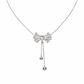 Sparkling Textured Bow Drop Necklace - Silvorn India
