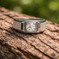 Square Bezel Solitaire Ring - 925 Silver Jewelery