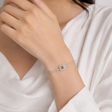Square Halo Bracelet - Silvorn India