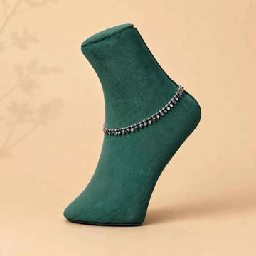 Starlit Petal Sterling Anklet Pair
