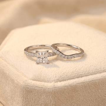 Stellar Crown Dual Ring – Princess Cut Wrap with Pave Brilliance - Silvorn India
