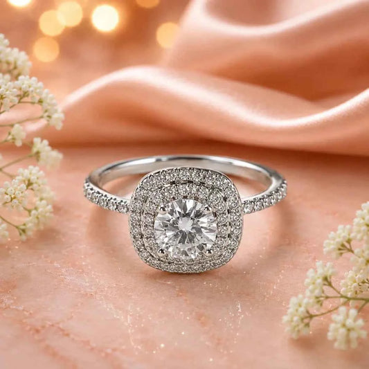 Sterling Glow Halo Ring