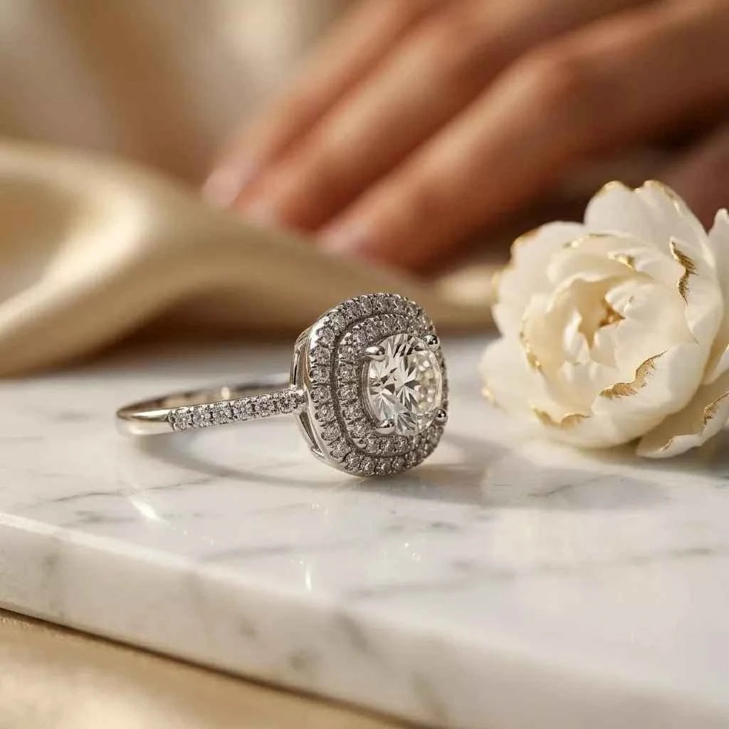 Sterling Glow Halo Ring