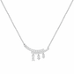 Stylish Curve Necklace with Tiny Hanging Crystals - Silvorn India