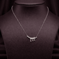 Stylish Curve Necklace with Tiny Hanging Crystals - Silvorn India
