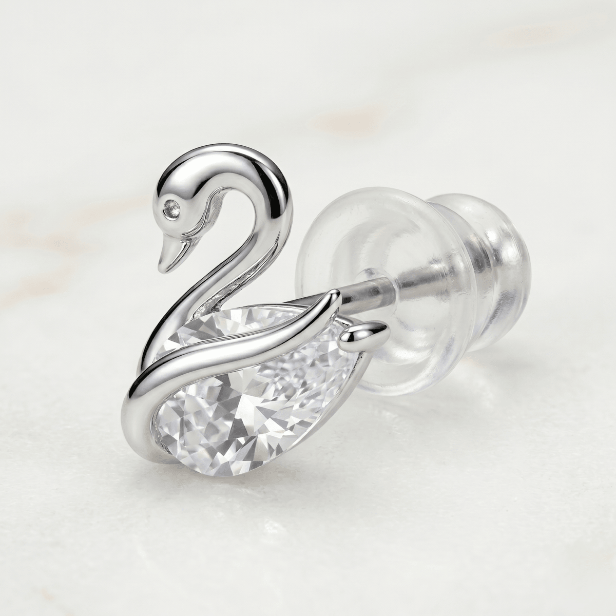 Swan Crystal Studs - Silvorn India