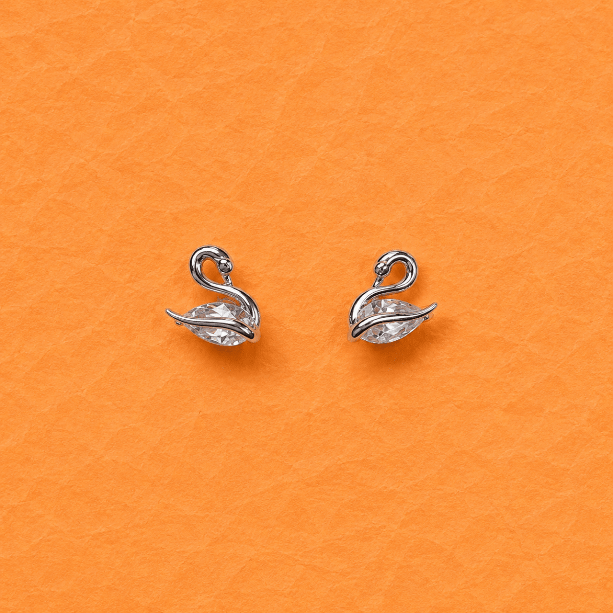 Swan Crystal Studs - Silvorn India