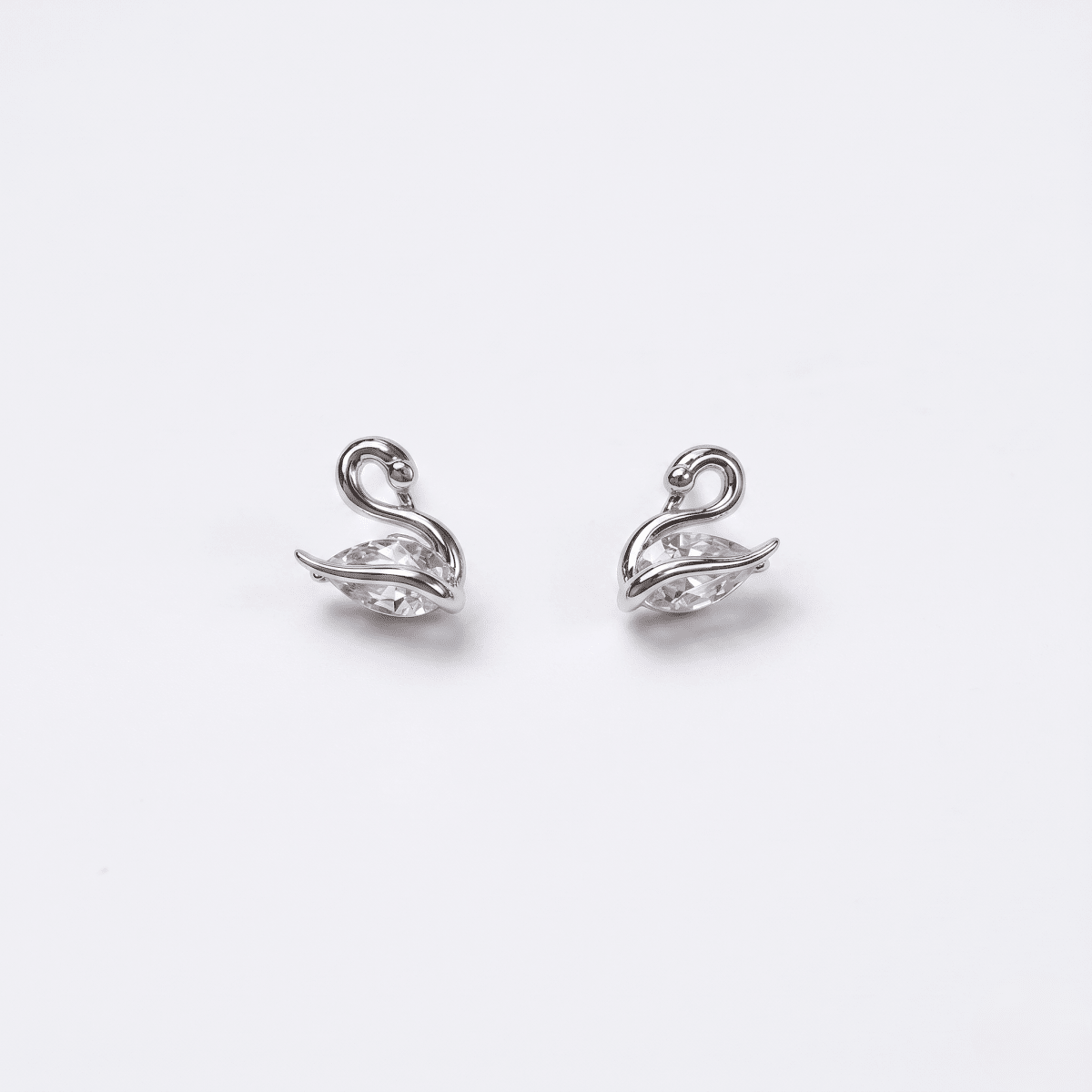Swan Crystal Studs - Silvorn India