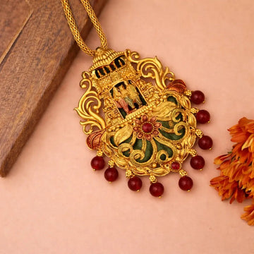 Temple Arch Motif Gold - Plated Pendant - Silvorn India