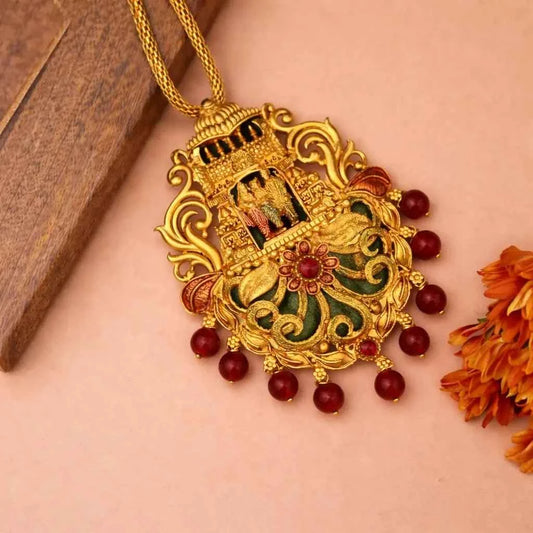 Temple Arch Motif Gold-Plated Pendant