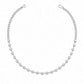 925 silver necklace with evenly spaced round crystal links and spring clasp