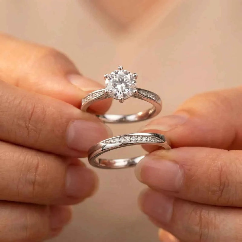 Twin Shine 925 Silver Zirconia Ring Duo for Women - 925 Silver Jewelery