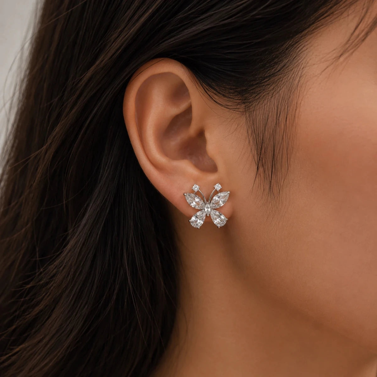 Twinkling Butterfly Studs - Silvorn India