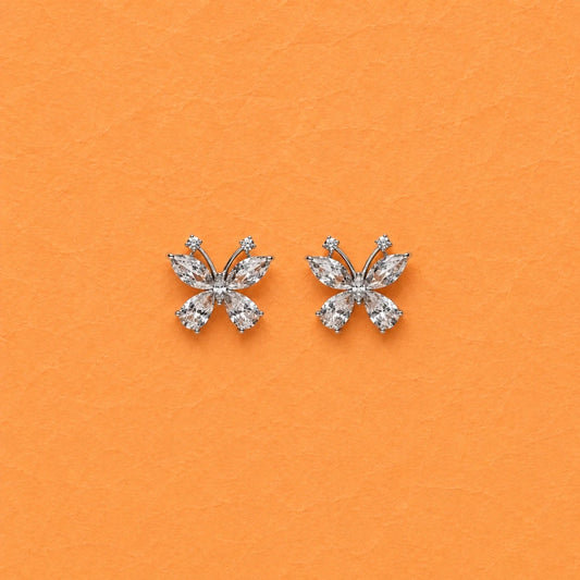 Twinkling Butterfly Studs - 925 Silver Jewelery