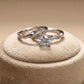 Twisted Silver Bridal Ring Set with Round Solitaire - Silvorn India